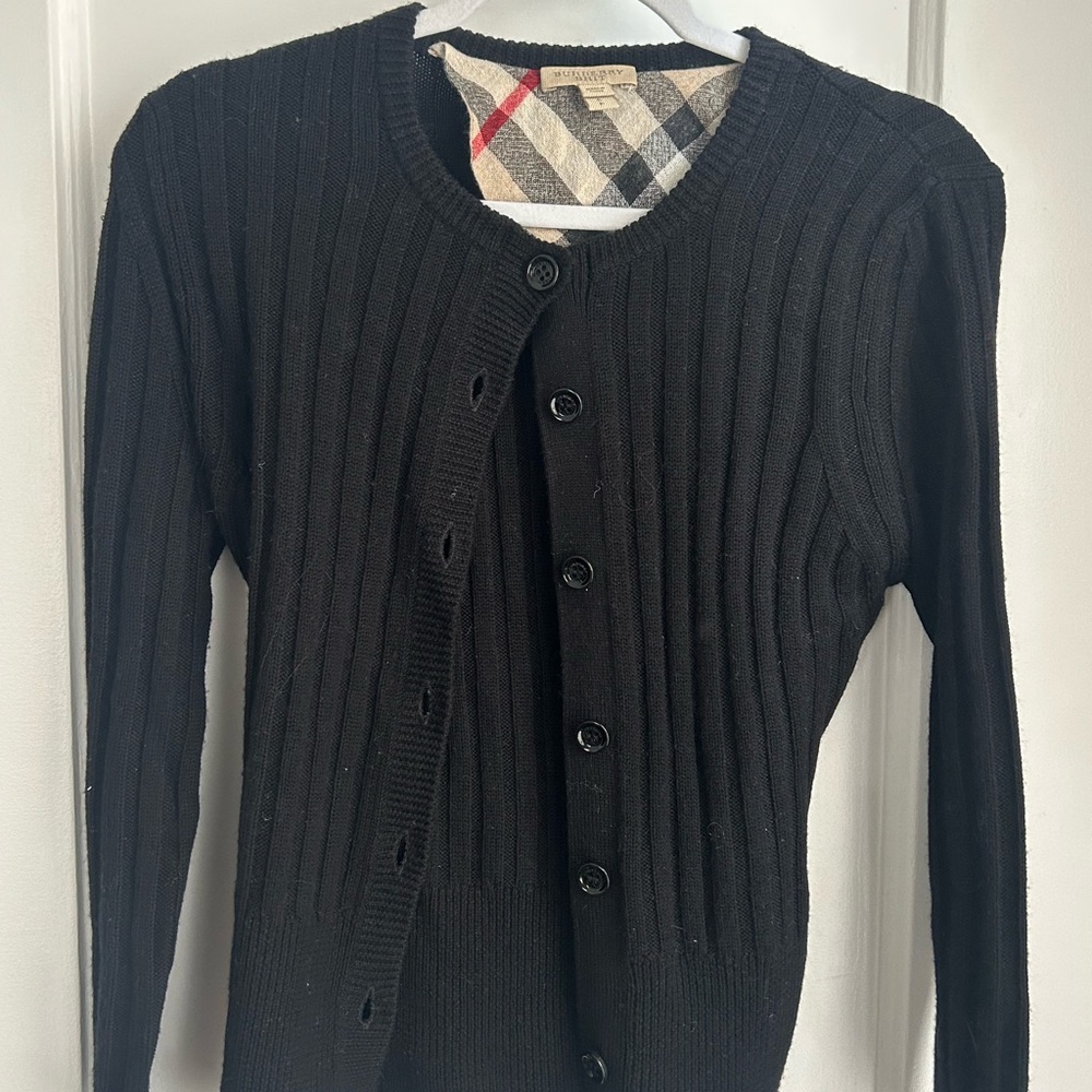 Burberry Plaid Knitwear with Black and Red Accents